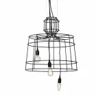 Lâmpada de suspensão 3 luzes em design de metal branco ou natural - caneta Viadurini