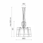 Lâmpada de suspensão 3 luzes em design de metal branco ou natural - caneta Viadurini