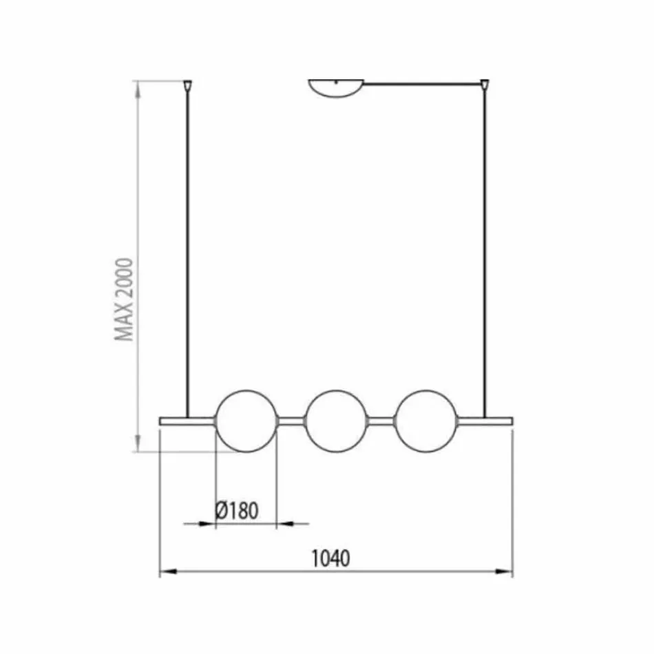 Lâmpada de suspensão 3 luzes em latão e vidro 2 acabamentos - Alma by Il Fanale Viadurini