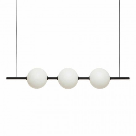 Lâmpada de suspensão 3 luzes em latão e vidro 2 acabamentos - Alma by Il Fanale Viadurini