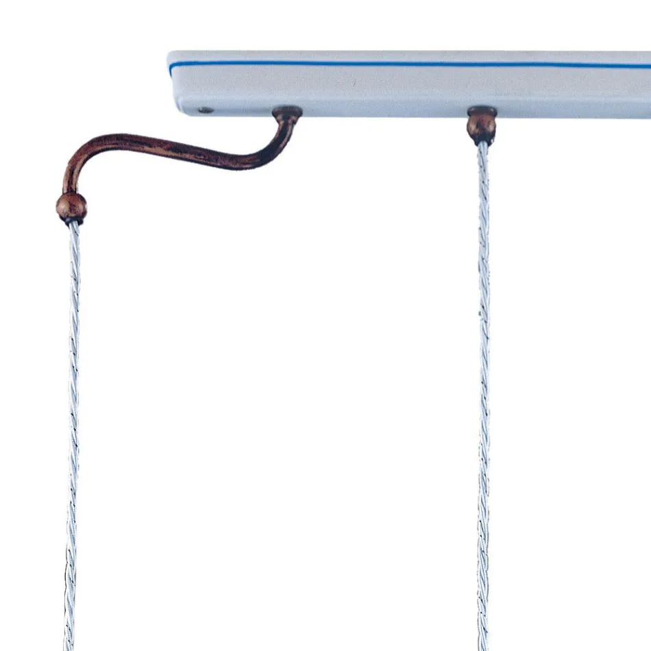 Lâmpada Suspensa 3 Luzes Vintage Artesanal Ferro e Cerâmica - Chieti Viadurini