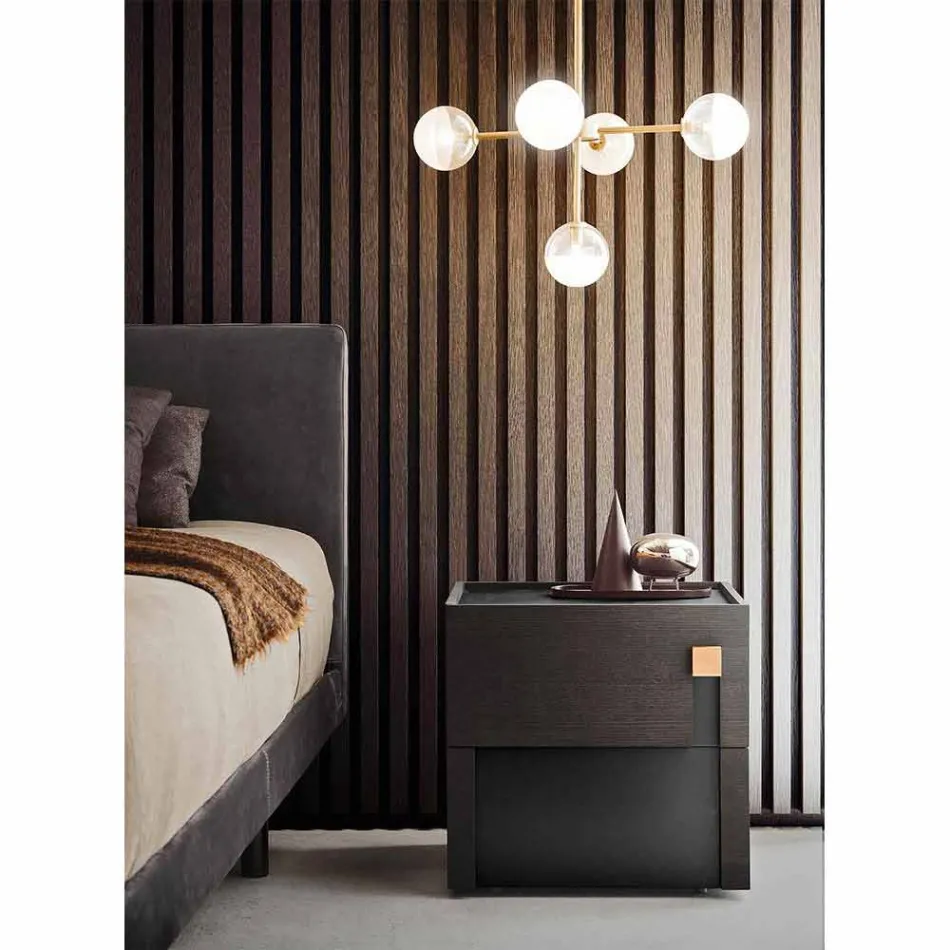 Candeeiro de Suspensão 5 Luzes em Latão e Vidro Natural - Molecola by Il Fanale Viadurini