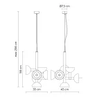 Candeeiro de Suspensão 6 Luzes Design em Alumínio Branco ou Preto - Celio Viadurini