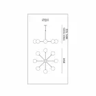 Candeeiro de Suspensão 8 Luzes em Latão e Vidro Natural - Molecola by Il Fanale Viadurini