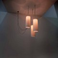 Candeeiro suspenso de 3 lâmpadas moderno com abajur cilíndrico cromado