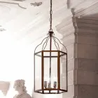 Pendente com 3 luzes de latão e vidro Turandot Viadurini