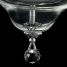 Lâmpada de suspensão com 3 luzes em vidro e cristal Ivy, fabricados na Itália Viadurini