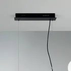 Candeeiro de Suspensão com 5 Luzes em Metal e Vidro Soprado Moderno - Birga Viadurini