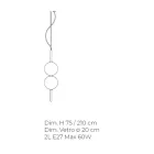 Lâmpada de suspensão artesanal em vidro soprado de Veneza - Júpiter Viadurini