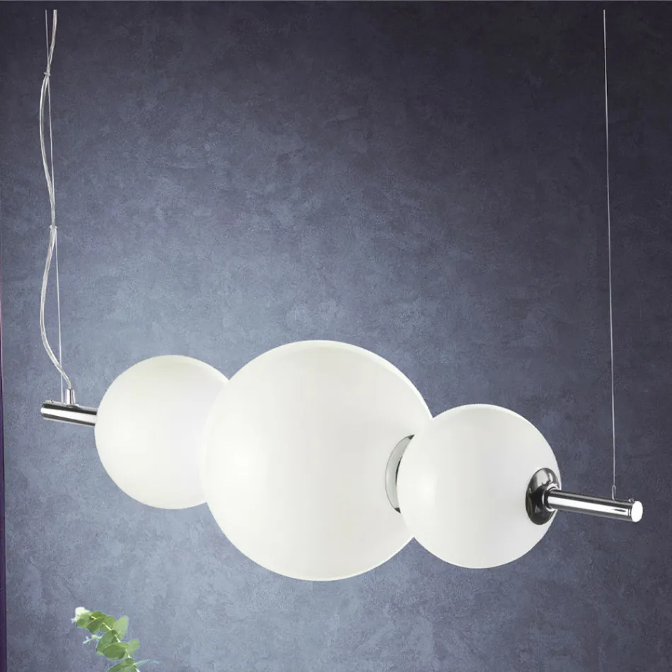 Lâmpada de suspensão artesanal em vidro veneziano em camadas - Júpiter Viadurini