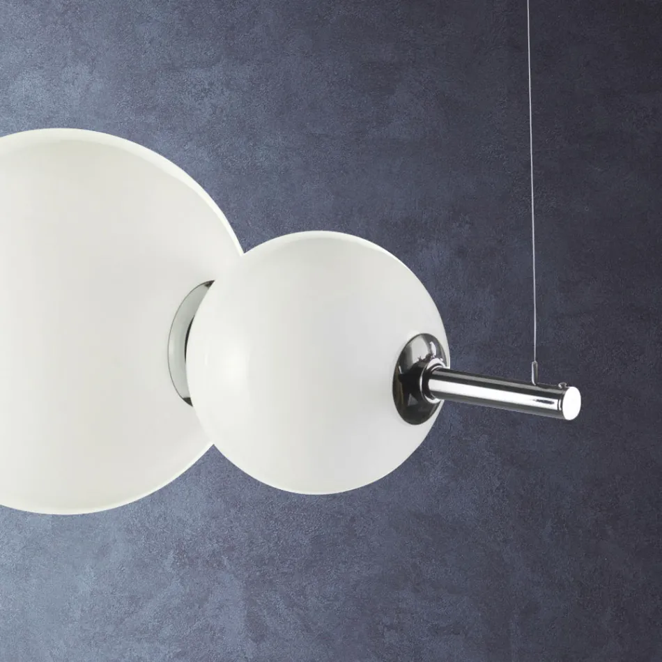 Lâmpada de suspensão artesanal em vidro veneziano em camadas - Júpiter Viadurini