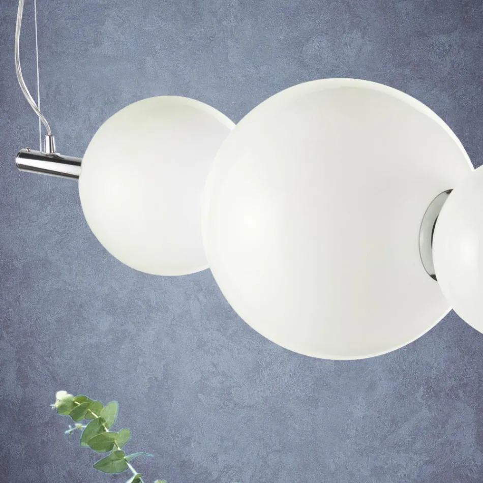 Lâmpada de suspensão artesanal em vidro veneziano em camadas - Júpiter Viadurini