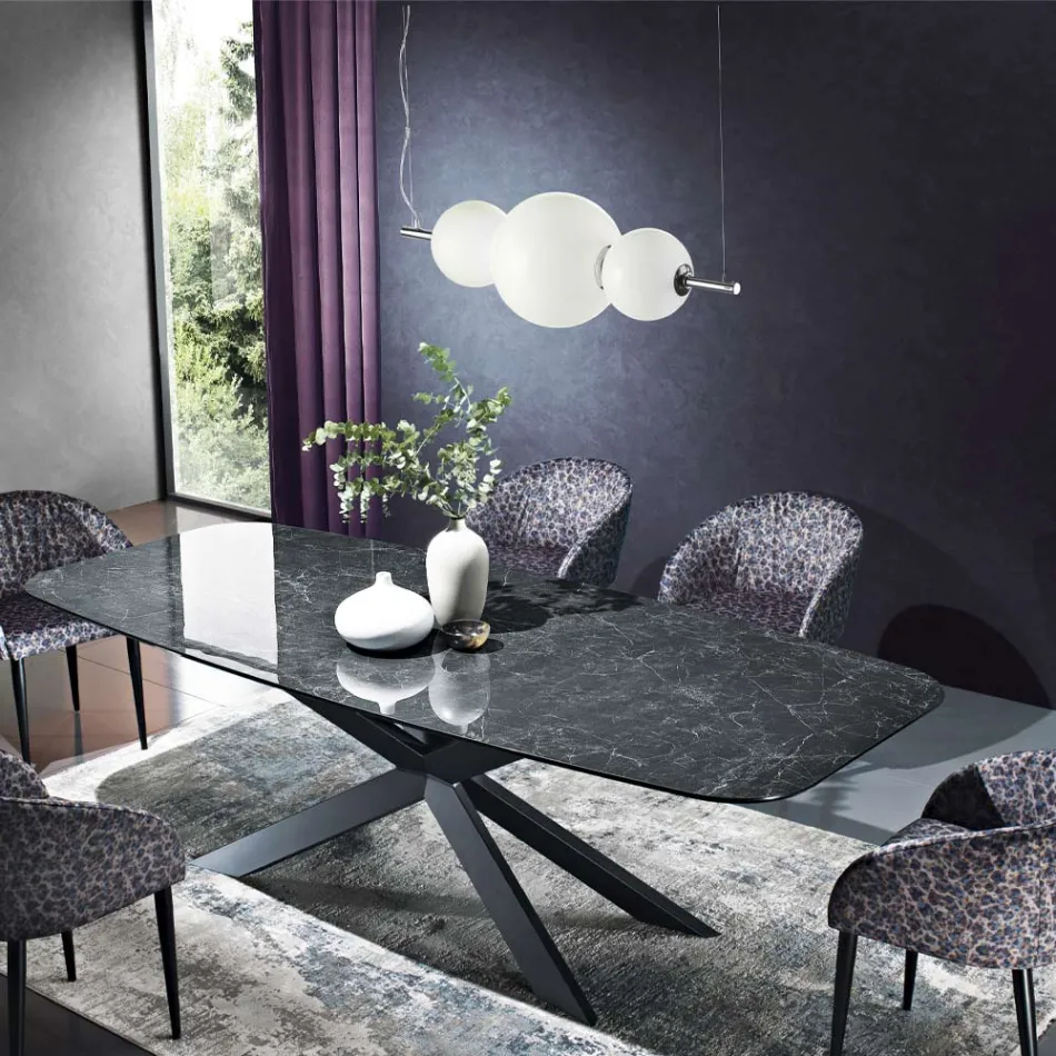 Lâmpada de suspensão artesanal em vidro veneziano em camadas - Júpiter Viadurini