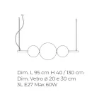 Lâmpada de suspensão artesanal em vidro veneziano em camadas - Júpiter Viadurini