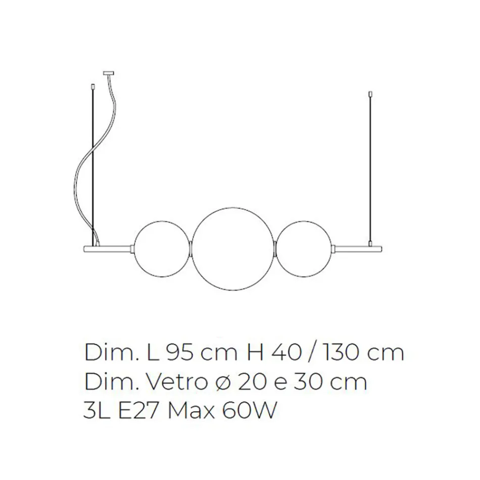 Lâmpada de suspensão artesanal em vidro veneziano em camadas - Júpiter Viadurini