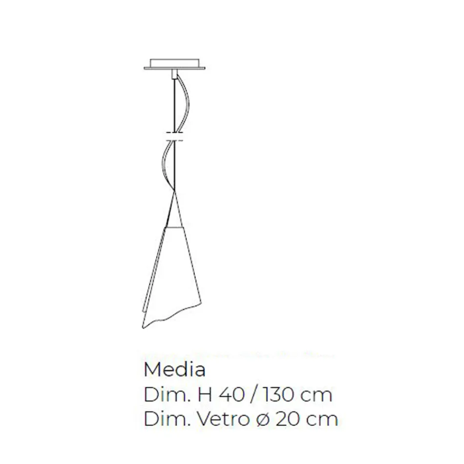 Candeeiro de suspensão de vidro soprado artesanal veneziano - Chrystal Viadurini