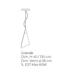 Candeeiro de suspensão de vidro soprado artesanal veneziano - Chrystal Viadurini