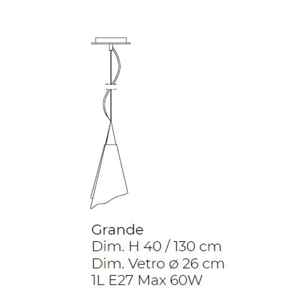 Candeeiro de suspensão de vidro soprado artesanal veneziano - Chrystal Viadurini
