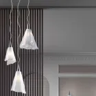 Candeeiro de suspensão de vidro soprado artesanal veneziano - Chrystal Viadurini