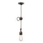 Luminária de Suspensão Industrial Artesanal em Ferro e Cerâmica - Vintage Viadurini