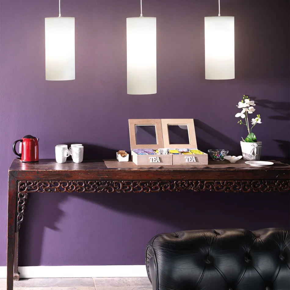 Lâmpada de Suspensão Cilíndrica em Polietileno Fabricado na Itália - Minervo Viadurini