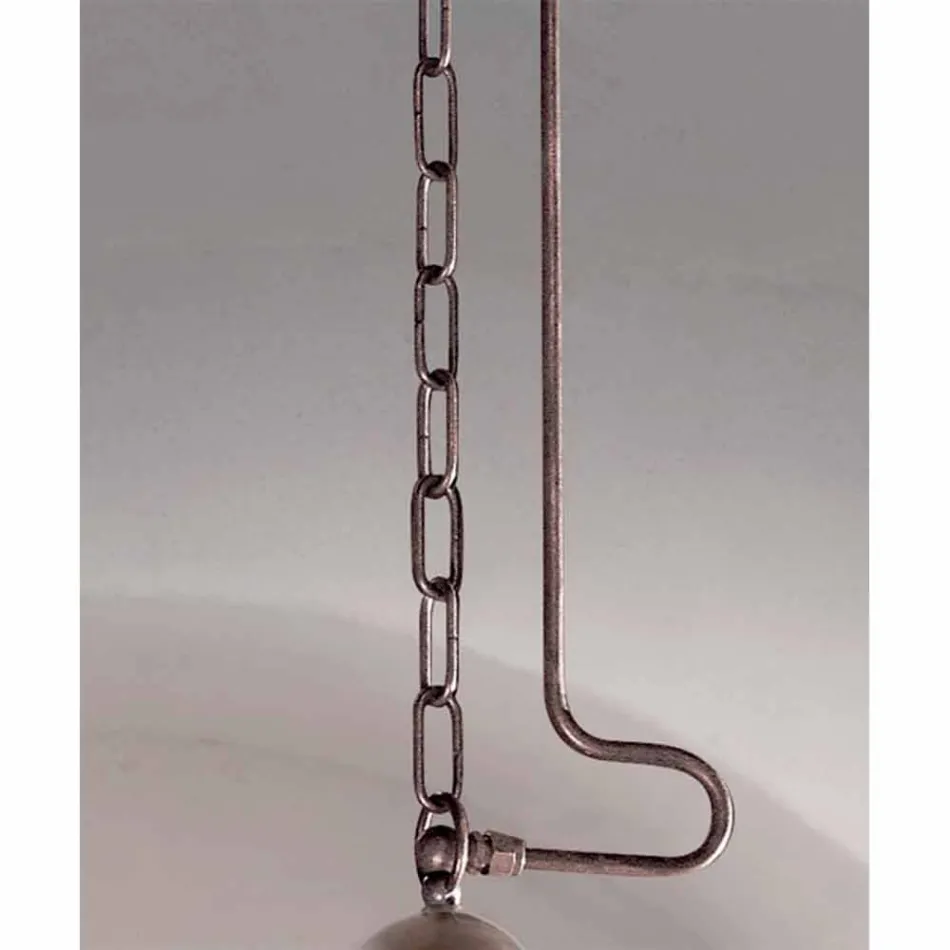 Lâmpada pingente Impermeabilização de latão e vidro branco Viadurini