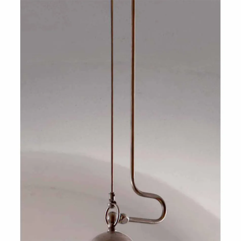 Lâmpada pingente Impermeabilização de latão e vidro branco Viadurini