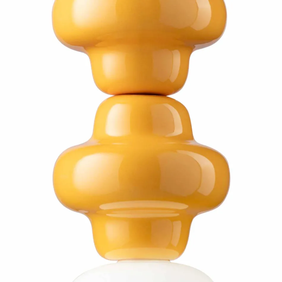 Candeeiro de Suspensão com 4 Elementos em Cerâmica e Vidro Made in Italy - Cappocabana Viadurini