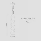 Candeeiro de Suspensão com 4 Elementos em Cerâmica e Vidro Made in Italy - Cappocabana Viadurini