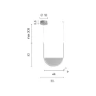 Luminária de Suspensão com Encaixe Removível em Vidro Granulado - Catalpa Viadurini