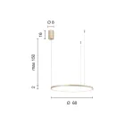 Luminária pendente com luz LED redonda horizontal em metal - Mulberry Viadurini