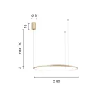 Luminária pendente com luz LED redonda horizontal em metal - Mulberry Viadurini