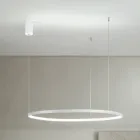 Luminária pendente com luz LED redonda horizontal em metal - Mulberry Viadurini