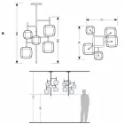 Lâmpada de suspensão com estrutura metálica brilhante Made in Italy - Donatina Viadurini