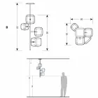 Lâmpada de suspensão com estrutura metálica brilhante Made in Italy - Donatina Viadurini