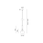 Candeeiro de Suspensão com Vidro em Vários Formatos Fabricado em Itália - Sintonia Viadurini