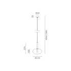 Candeeiro de Suspensão com Vidro em Vários Formatos Fabricado em Itália - Sintonia Viadurini