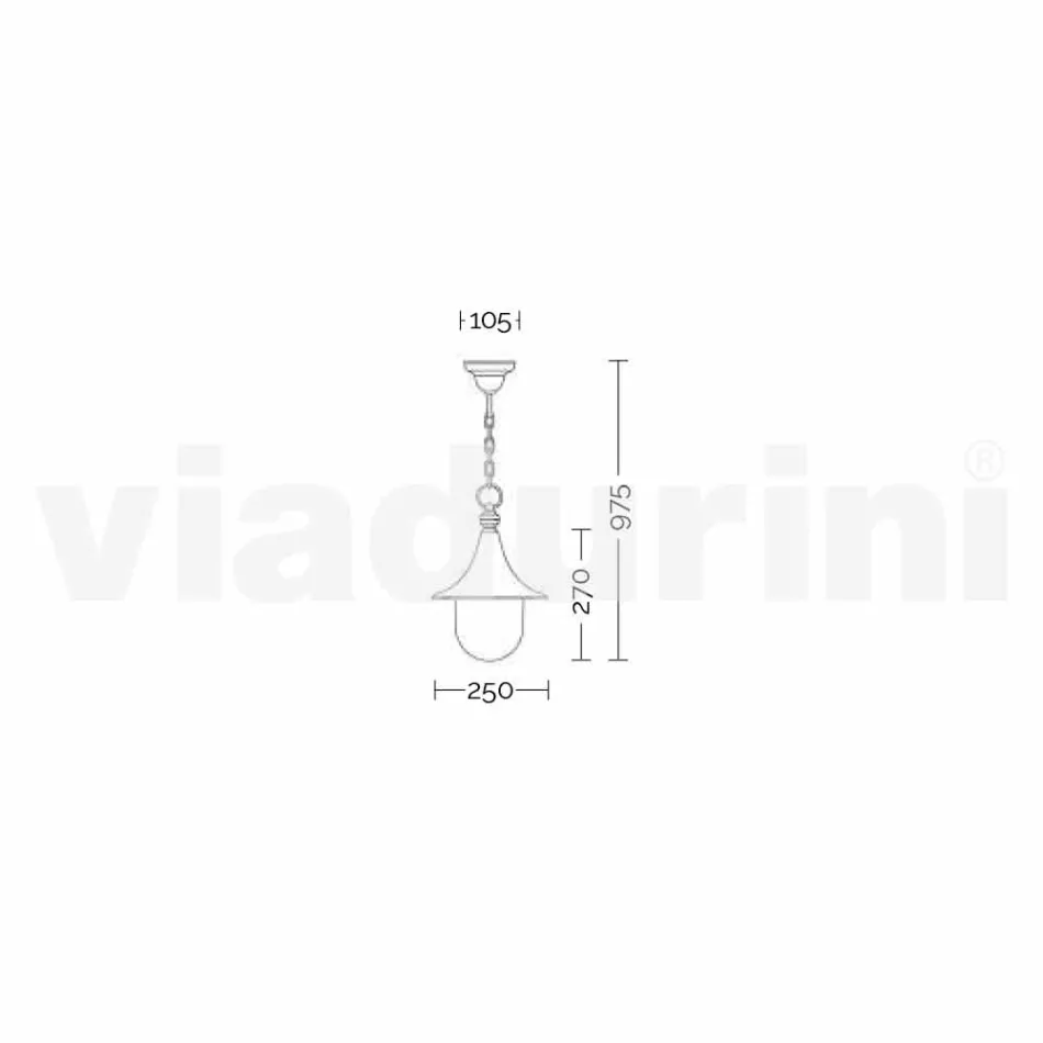 Lâmpada de suspensão ao ar livre em alumínio branco feito Itália, Anusca Viadurini