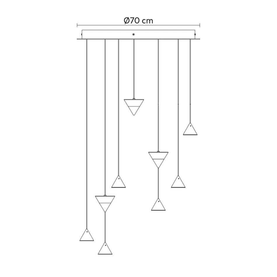 Lâmpada suspensa de design 5 ou 7 luzes Fio de alumínio preto - Mercado Viadurini