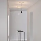 Lâmpada de suspensão com design de gesso branco e alumínio preto 1 cone - Tesera Viadurini