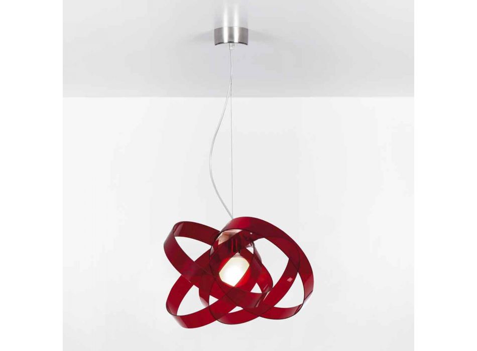 Lâmpada pendente de design moderno em metacrilato, Diam. 6cm Ferdi Viadurini