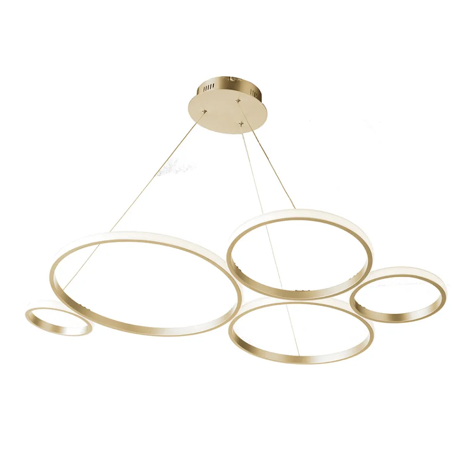 Lâmpada suspensa de design para sala de estar em prata ou metal dourado - Olimpo Viadurini