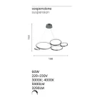 Lâmpada suspensa de design para sala de estar em prata ou metal dourado - Olimpo Viadurini