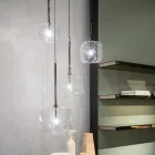 Candeeiro de Suspensão Design em Metal e Vidro Made in Italy - Donatina Viadurini