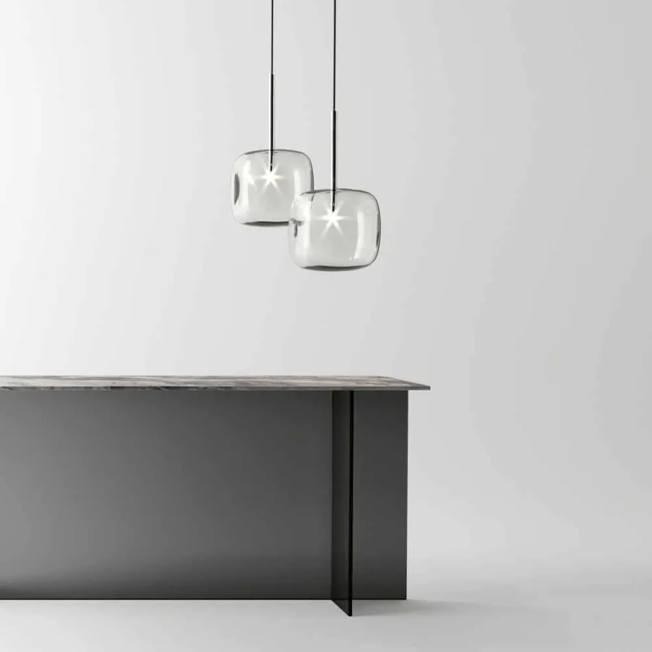 Candeeiro de Suspensão Design em Metal Brilhante Fabricado na Itália - Donatina Viadurini