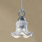 Lâmpada pendente em ferro e cerâmica pintada à mão - Chieti Viadurini