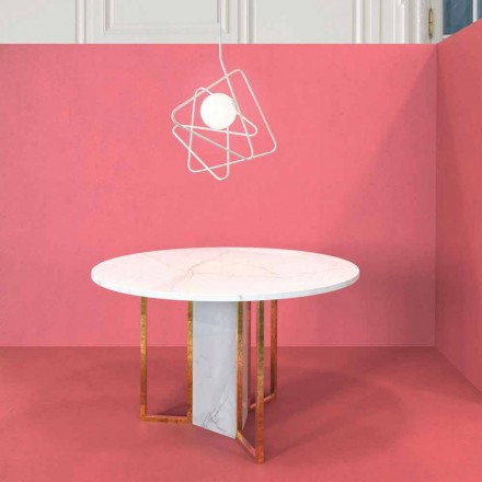 Pendente em aço moderno Ø60xh.60xL.cavo200cm, Adele Viadurini