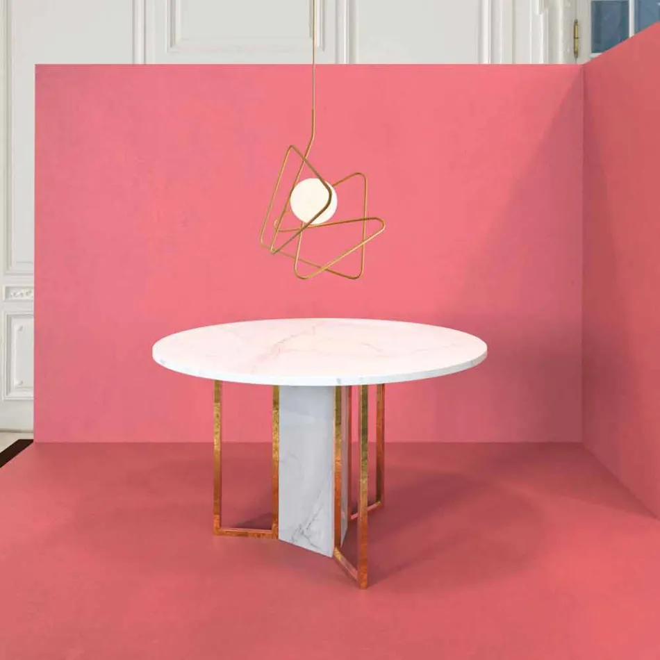 Pendente em aço moderno Ø60xh.60xL.cavo200cm, Adele Viadurini