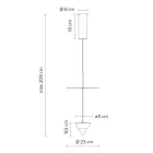 Candeeiro de Suspensão de Alumínio com Placa Branca e Cone Preto - Padel Viadurini