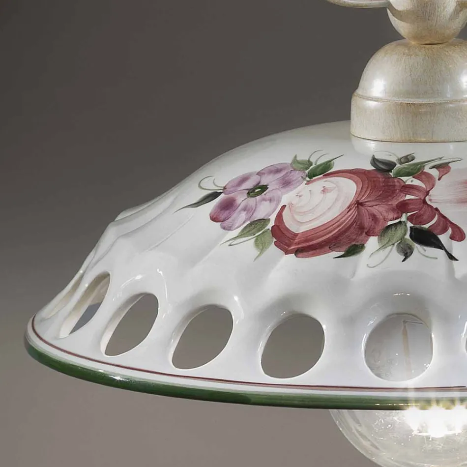 Candeeiro de Suspensão de Cerâmica Artesanal com Passanastri - Nápoles Viadurini